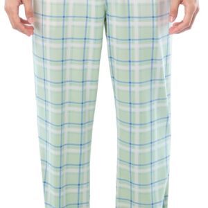 Van Heusen Men's Jersey Knit Light Green Plaid Sleep Pant