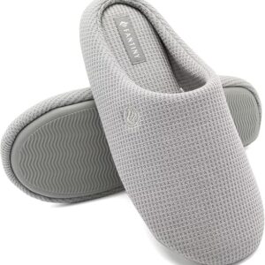 CIOR Unisex Men's light Gray Memory Foam Slippers
