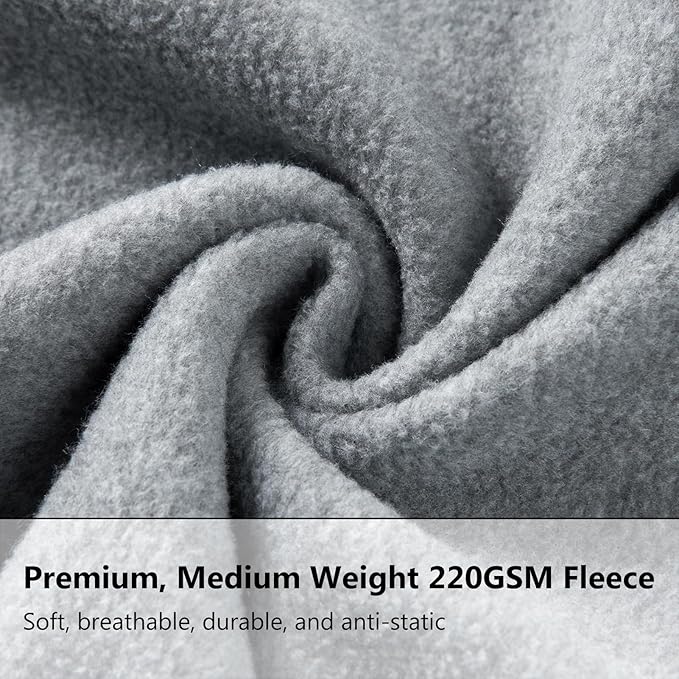 BASSDASH AllDay Men’s Full Zip Fleece Light Heather Grey Jacket - Image 4