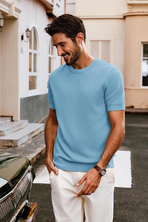 PJ PAUL JONES Casual Light Blue T-Shirt