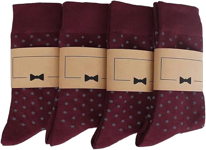 Socks For Men Groomsmen (G1:maroon Gray-4pairs)
