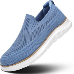Men's misty Blue Walking Boat Shoes Slip On Casual Loafers
