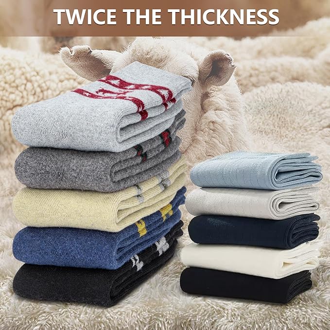 5 Pairs Mens Wool Socks (mix1) - Image 4