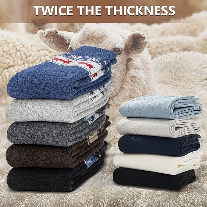 5 Pairs Mens Wool Socks (mix2) - Image 4