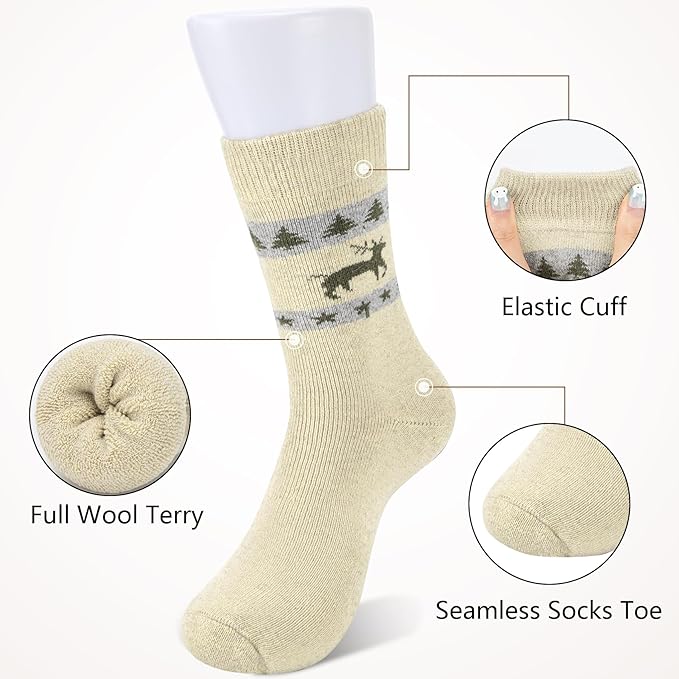 5 Pairs Mens Wool Socks (mix1) - Image 3