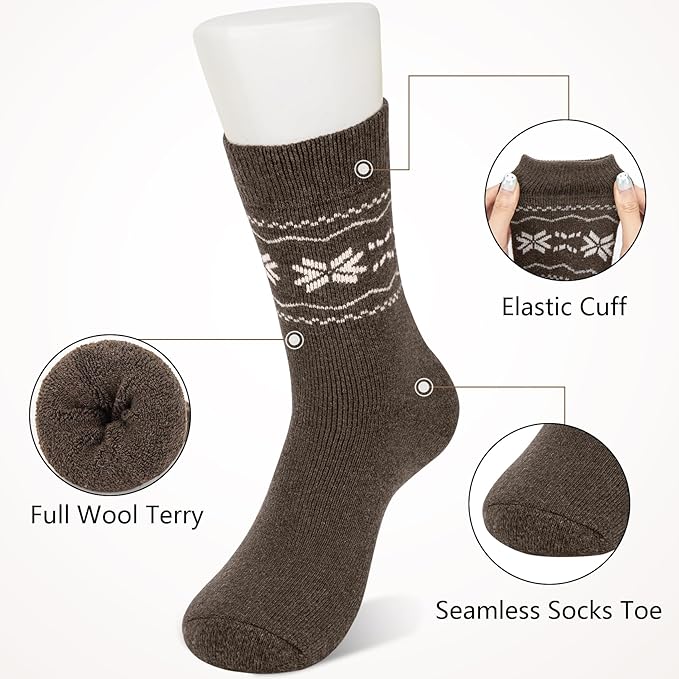 5 Pairs Mens Wool Socks (mix3) - Image 3