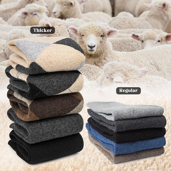 5 Pairs Mens Wool Socks (mix 5) - Image 3