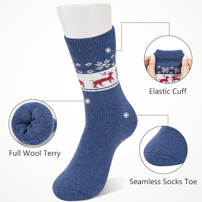 5 Pairs Mens Wool Socks (mix2) - Image 3