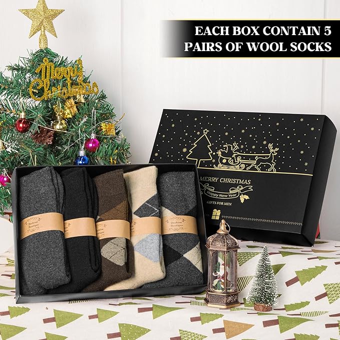 5 Pairs Mens Wool Socks (mix 5) - Image 2