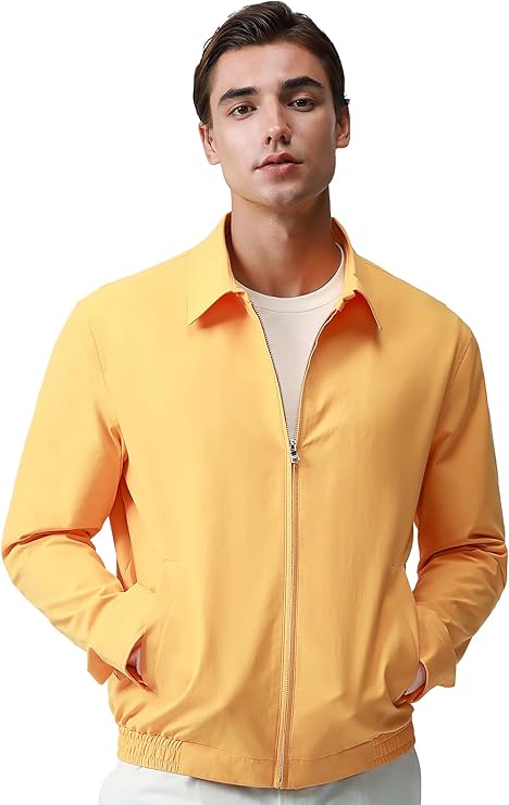 Woven Misted Marigold Jacket for Men