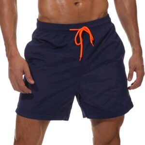 SILKWORLD Men's Navy Blue Swim Trunks