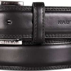 Nautica Mens Double Stitch Dress Leather Black Belt
