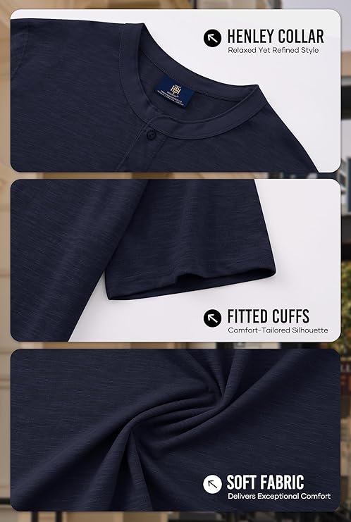 Henley Navy T-Shirt - Image 4