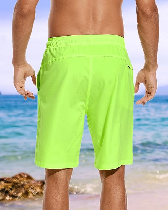 difficort Mens Neon Green Swim Trunks - Image 3