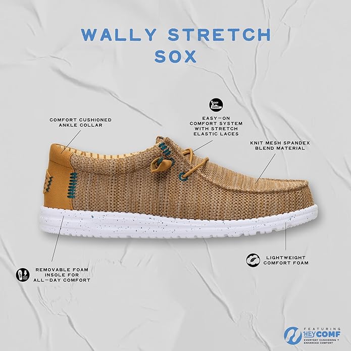 HEYDUDE Men’s Navy Wally Stretch Sox Slip-On Loafer - Image 2