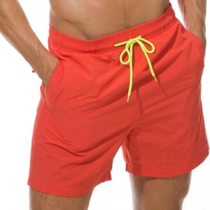 SILKWORLD Men's Orange Swim Trunks