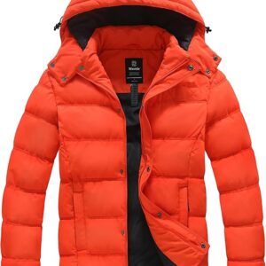 Wantdo Winter Coat Orange Puffer Jacket