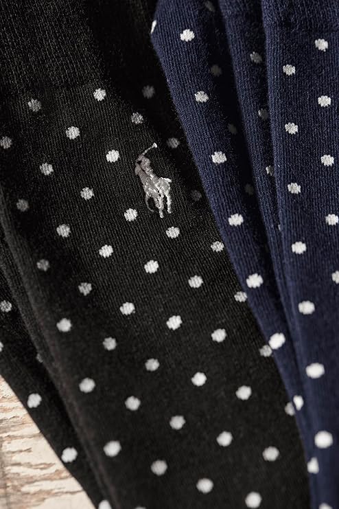 POLO RALPH LAUREN mens Pin Dot Wine Argyle Pattern Dress Crew Socks 3 Pairs - Image 4