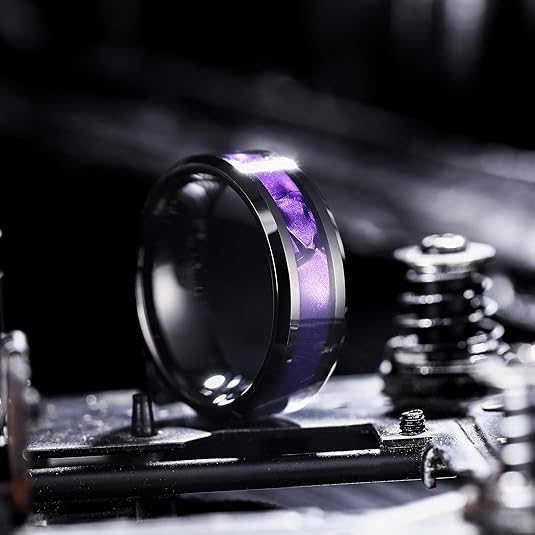 King Will Tungsten Carbide Purple Shell Wedding Band for Men - Image 2