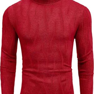 COOFANDY Turtleneck 01-red Sweater