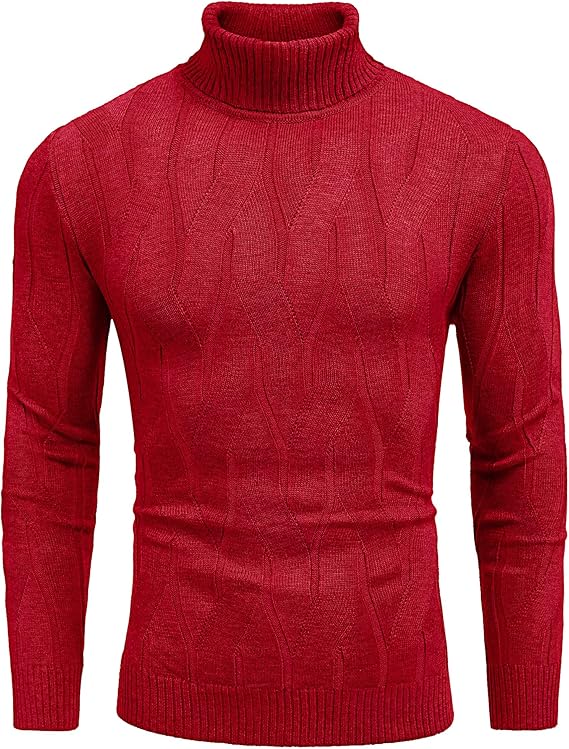 COOFANDY Turtleneck 01-red Sweater