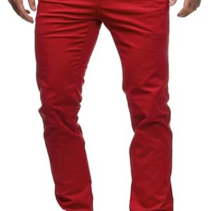 HUNGSON Mens Chinos Dress Red Pants