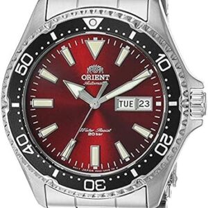 Orient Men's Kamasu Red - Metal Bracelet Stainless Steel Japanese-Automatic Diving Watch