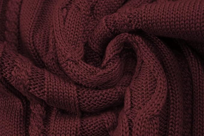 Men's Turtleneck Red Sweater - Image 3