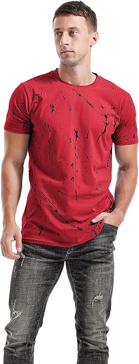 KLIEGOU Mens Hipster Hiphop Tees (808 Red Wine) - Image 3
