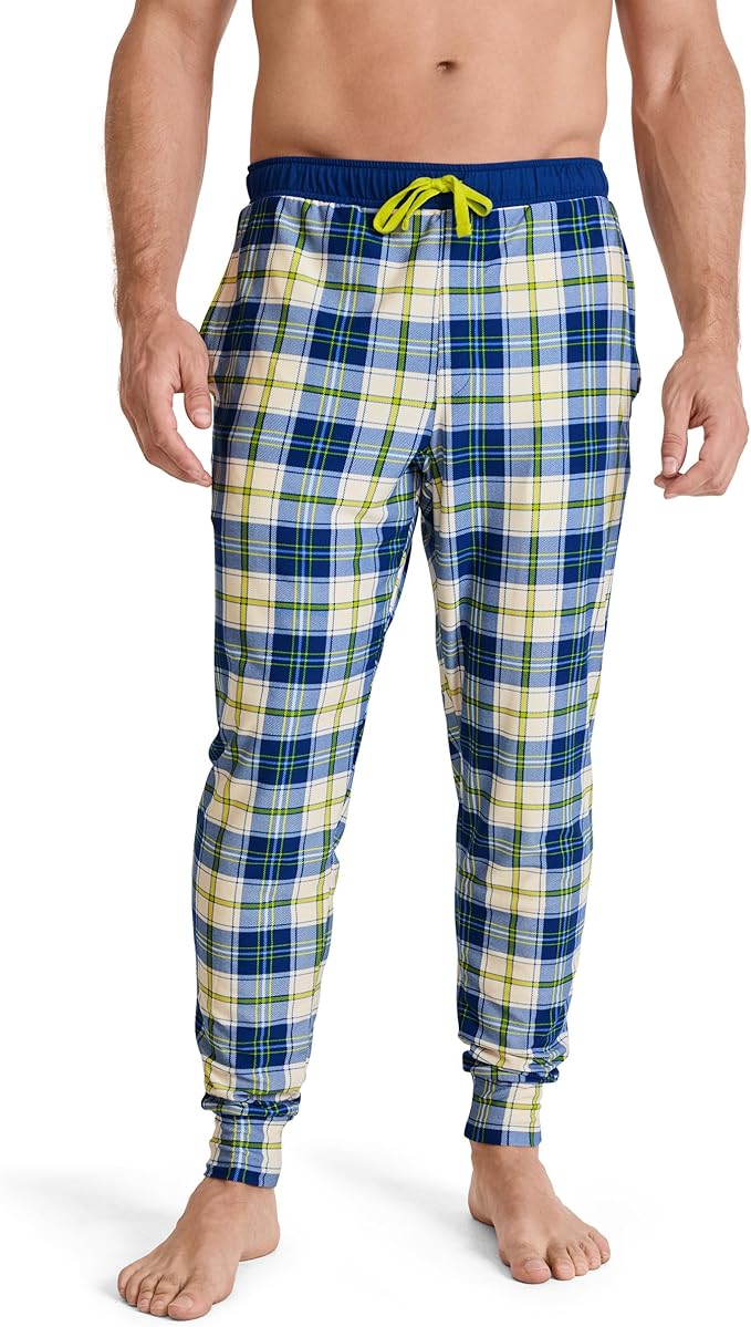 Jockey Men's Sleepwear Ultra Soft Cooling True Rough Marina Plaid Jogger