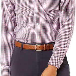Dockers Men's Supreme Rio Red Plaid Flex Long Sleeve Button Up Shirt
