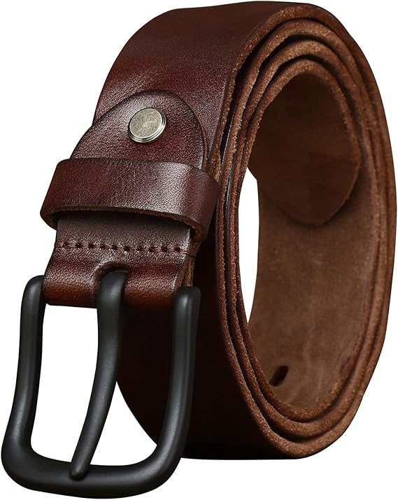 Thicken Full Grain Leather Saddlebrown Mens Belt