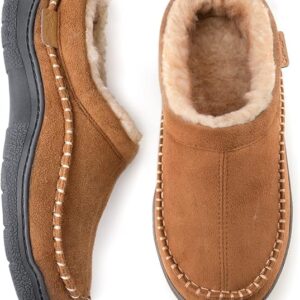 Zigzagger Men's Tan Slip On Moccasin Slippers