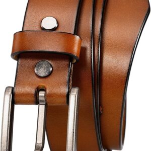 WOLFANT Thicken Full Grain Heavy Duty Tan Belts for Men