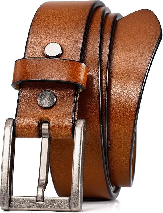 WOLFANT Thicken Full Grain Heavy Duty Tan Belts for Men