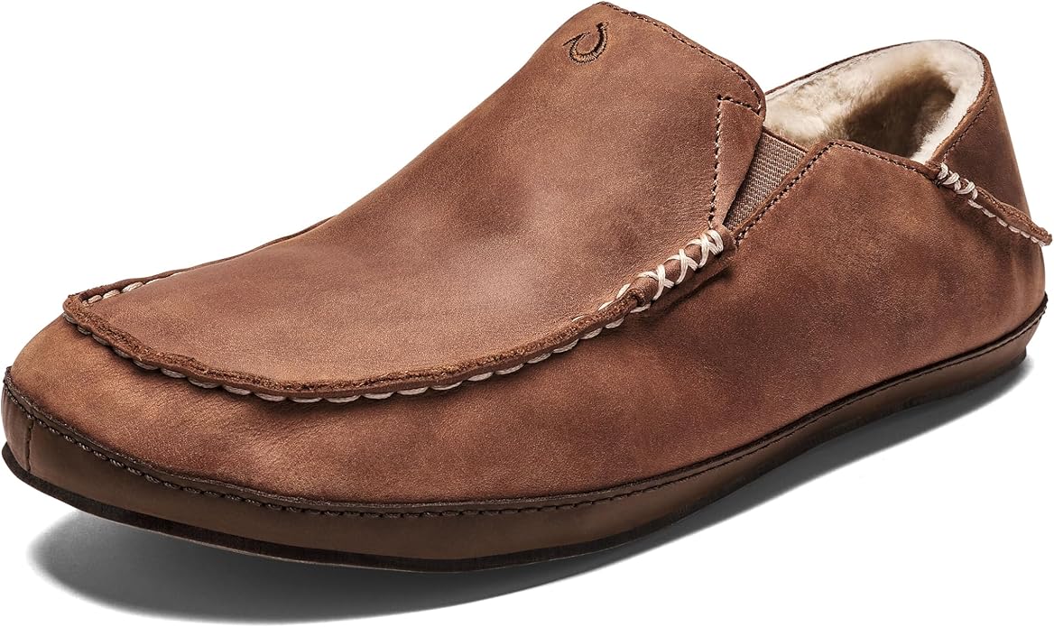 OLUKAI Moloa Toffee/Dk Wood Slipper Men's