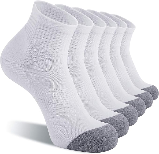CS CELERSPORT 6 Pack Men's White Ankle Socks