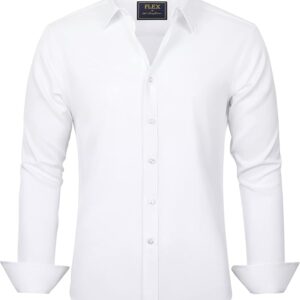 J.VER Men's Dress Shirts Solid Long Sleeve Formal Shirt
