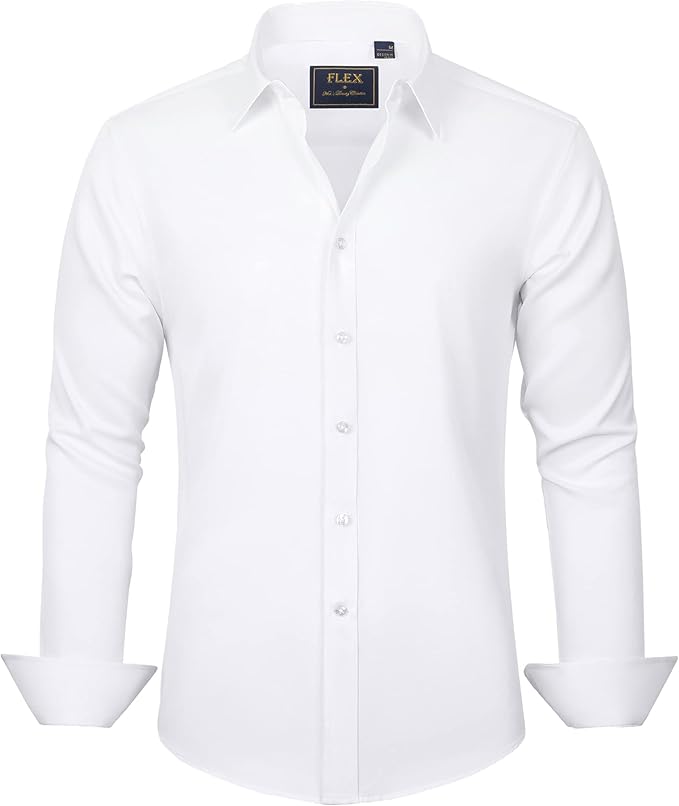 J.VER Men's Dress Shirts Solid Long Sleeve Formal Shirt