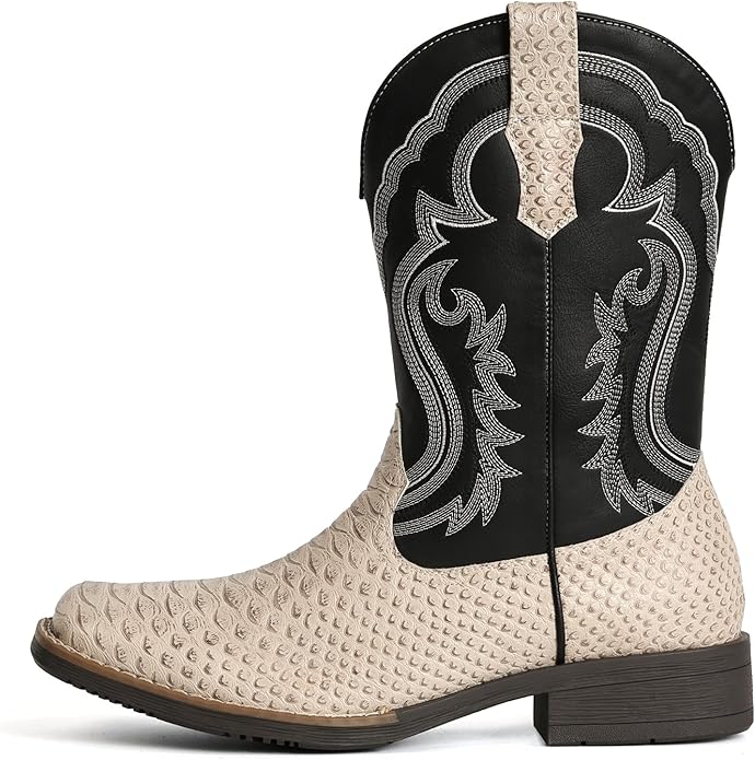 IUV Cowboy White Boots for Men - Image 4