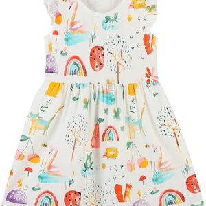 Cotton Short Sleeve Casual Girls Dresses(white)