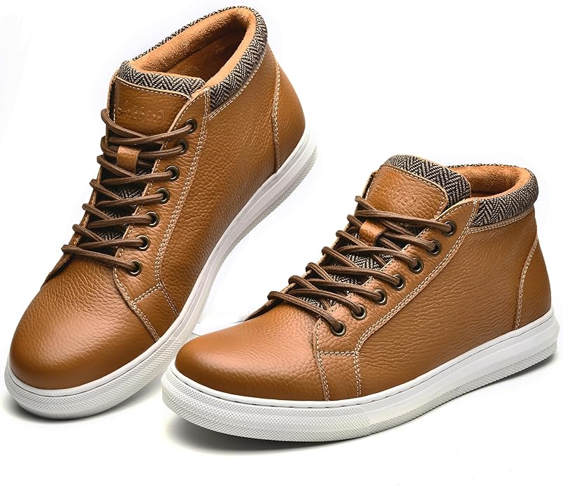 Arkbird Mens Yellow Leather Sneaker - Image 2