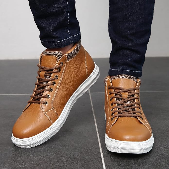 Arkbird Mens Yellow Leather Sneaker - Image 3