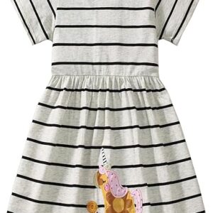 Frogwill Toddler Girls CottonShort Sleeve Summer Casual Outfit( zebra )
