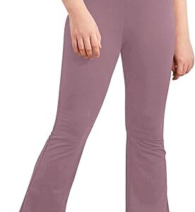 Girl's Leggings Cross High Waisted Flare Pants Yoga Bootcut Pants Solid Color Full Length Bell Bottoms (Pant 4)
