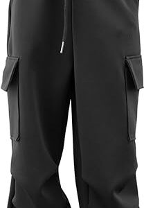 Girls Cargo Pants Quick Dry Baggy Hiking Pants Wide Leg Cargo Jogger Trousers for Kids Outdoor