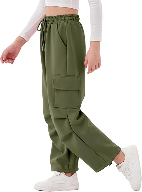 Girls Cargo Pants Quick Dry Baggy Hiking Pants Wide Leg Cargo Jogger Trousers for Kids Outdoor (Pant 3) - Image 3