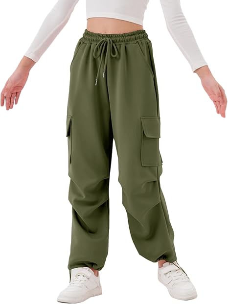 Girls Cargo Pants Quick Dry Baggy Hiking Pants Wide Leg Cargo Jogger Trousers for Kids Outdoor (Pant 3) - Image 4