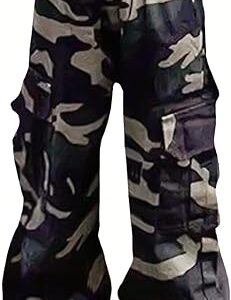 Girls Cargo Pants Elastic Waist Drawstring with Pockets Pants (Pant 2)