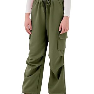 Girls Cargo Pants Quick Dry Baggy Hiking Pants Wide Leg Cargo Jogger Trousers for Kids Outdoor (Pant 3)